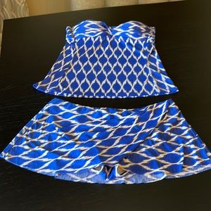 Robin Piccone, swimsuit, blue and white size medium